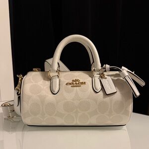 Coach White Lacey Coated Canvas Crossbody Bag NWOT